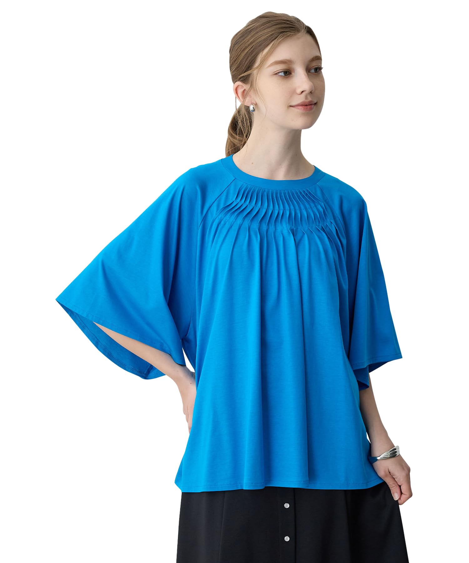 

Le Souk Holiday Tuck Design Blue Women s Pullover, 291166,