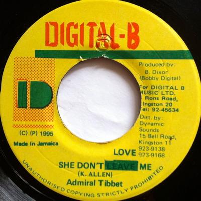 7-tums Skiva ADMIRAL TIBET - She Don't Love Me NONE Digital-B 1995 Jamaica Reggae, Ska & Dub Begagnad