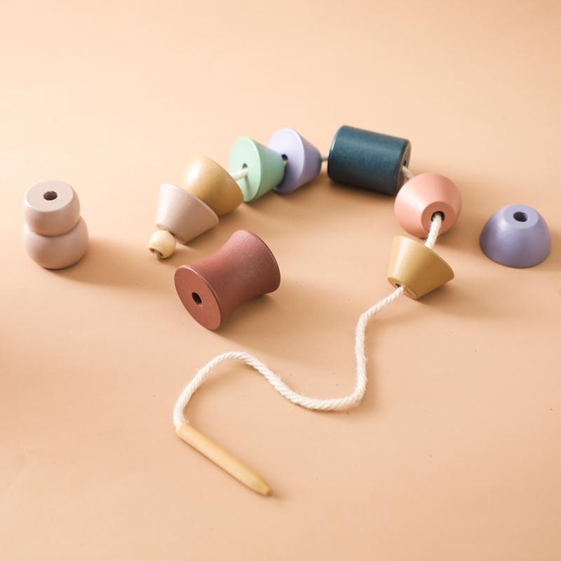 Baby-Tier-Fädelspielzeug, Baby-Fingerübungsspielzeug aus Holz, Blöcke, Montessori-Kombinationsspielzeug, pädagogisches Kinderspielzeug für Kinder