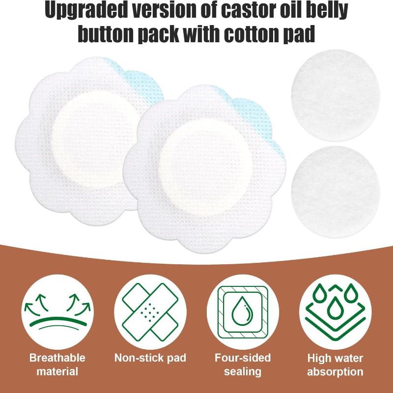 50Pcs/Set Replacement Disposable Castor Oil Pack Self-Adhesive Adhesive Navel Stickers Seepage Resistant Belly Button Protectors