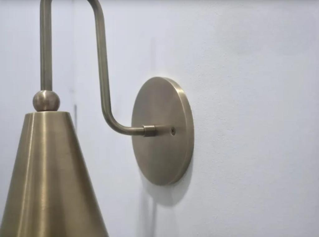 Handcrafted Raw Brass Wall Sconce Flush Mount Lamp Lobby Light