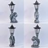 JYL TS/078,Hot Sale Cement Color Leaning Angel Resin Statue Solar Light for Outdoor Garden Decor Lamp