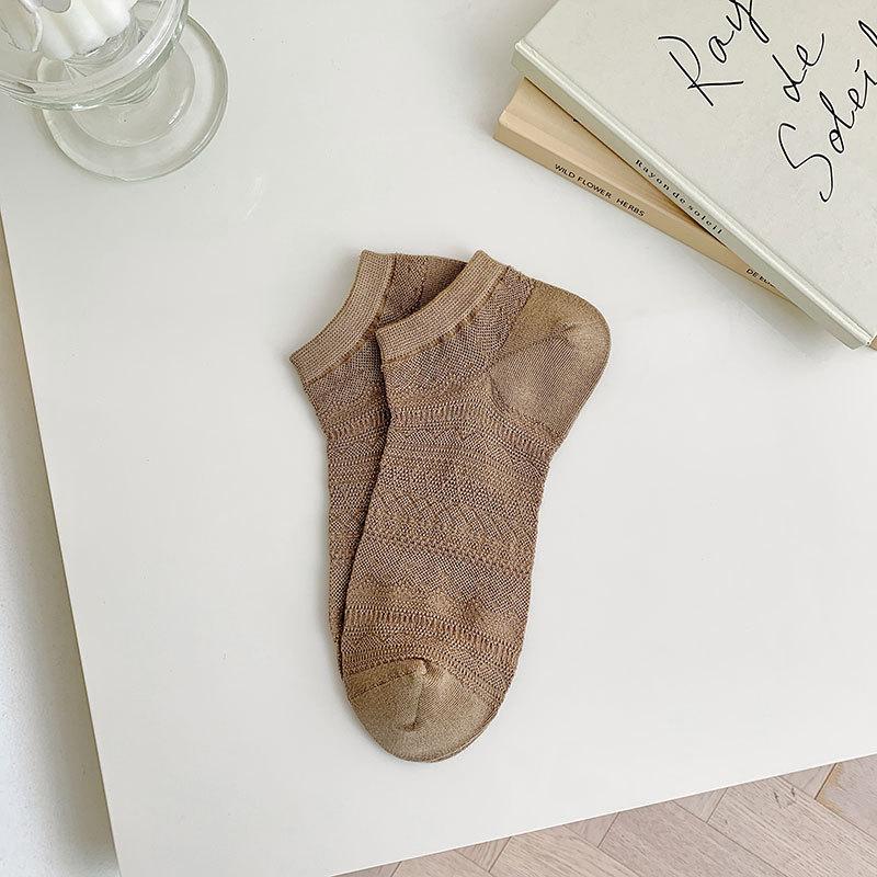 

Socks Boat Socks Silicone Non-Slip Non-Slip Heel Socks Boneless Deodorant Sweat-Absorbing Breathable Mesh Invisible Socks One size fits all кавовий