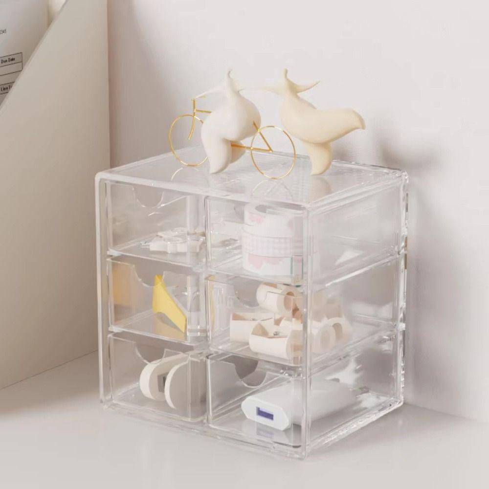 Large-capacity Makeup Storage Drawers Multi Grid Cabinet Desktop Organizer Bedroom