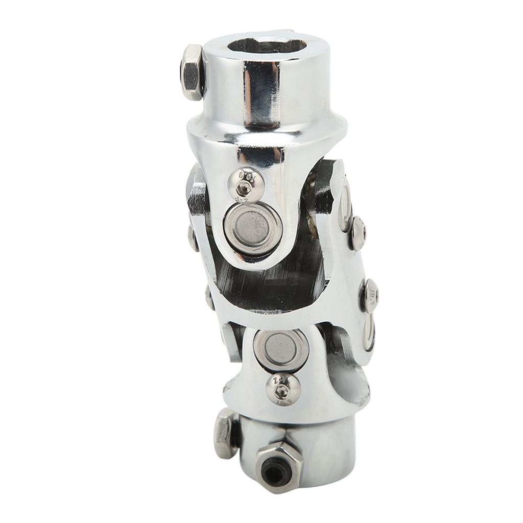 Double Steering U Joint 3 4in DD X 3 4in DD 5.2in Length Chromed Steering Column Shaft Coupler for 3 4in Input Shaft