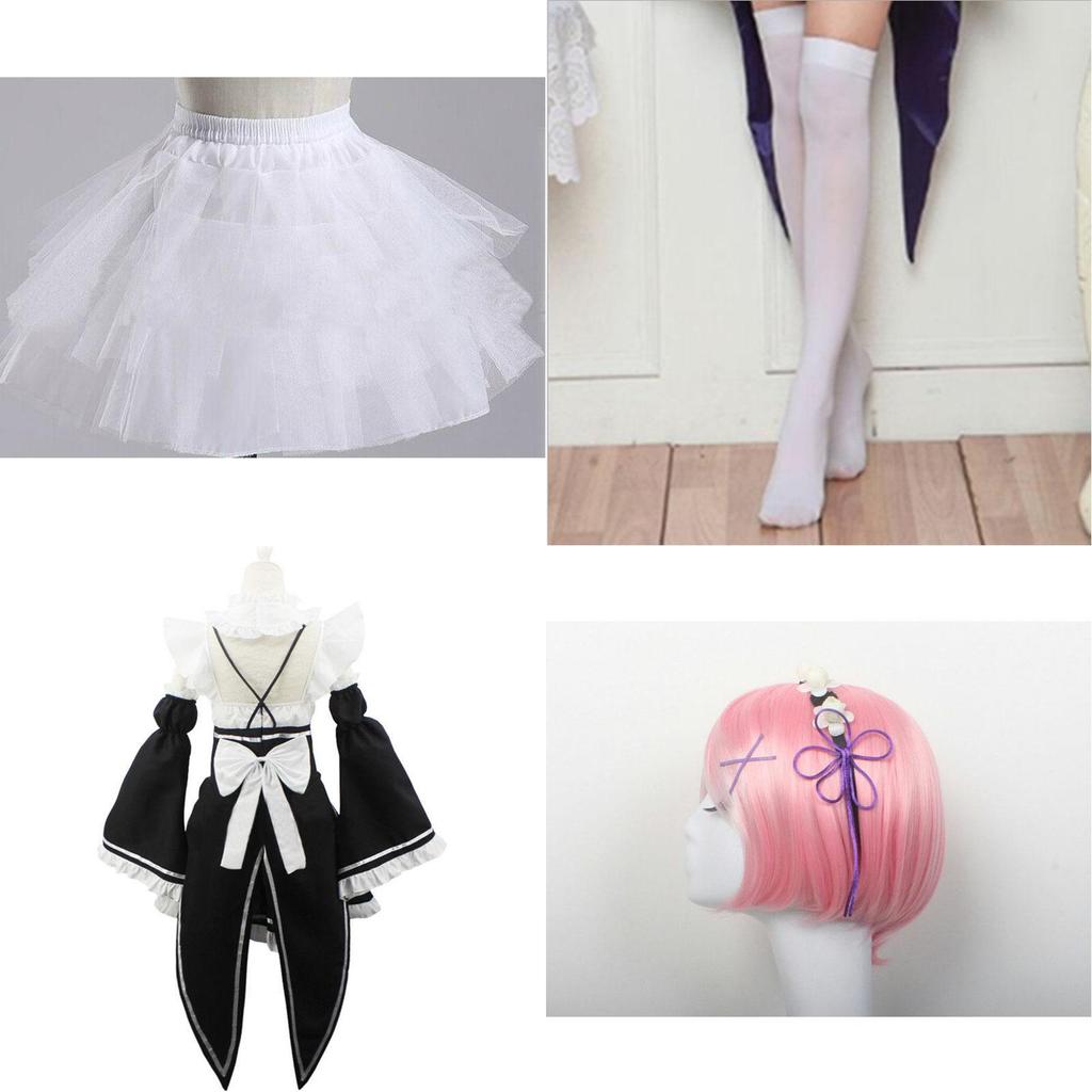 Stunning Zero Kara Hajimeru Isekai Seikatsu Twins Ram/rem Timeless Design Cosplay Maid Dress And Headwear