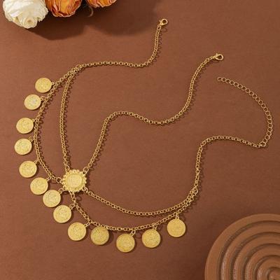 Adjustable Indian Bridal Headpiece Metal Hair Chains Egyptian Gold Head Chain  Party Accessories