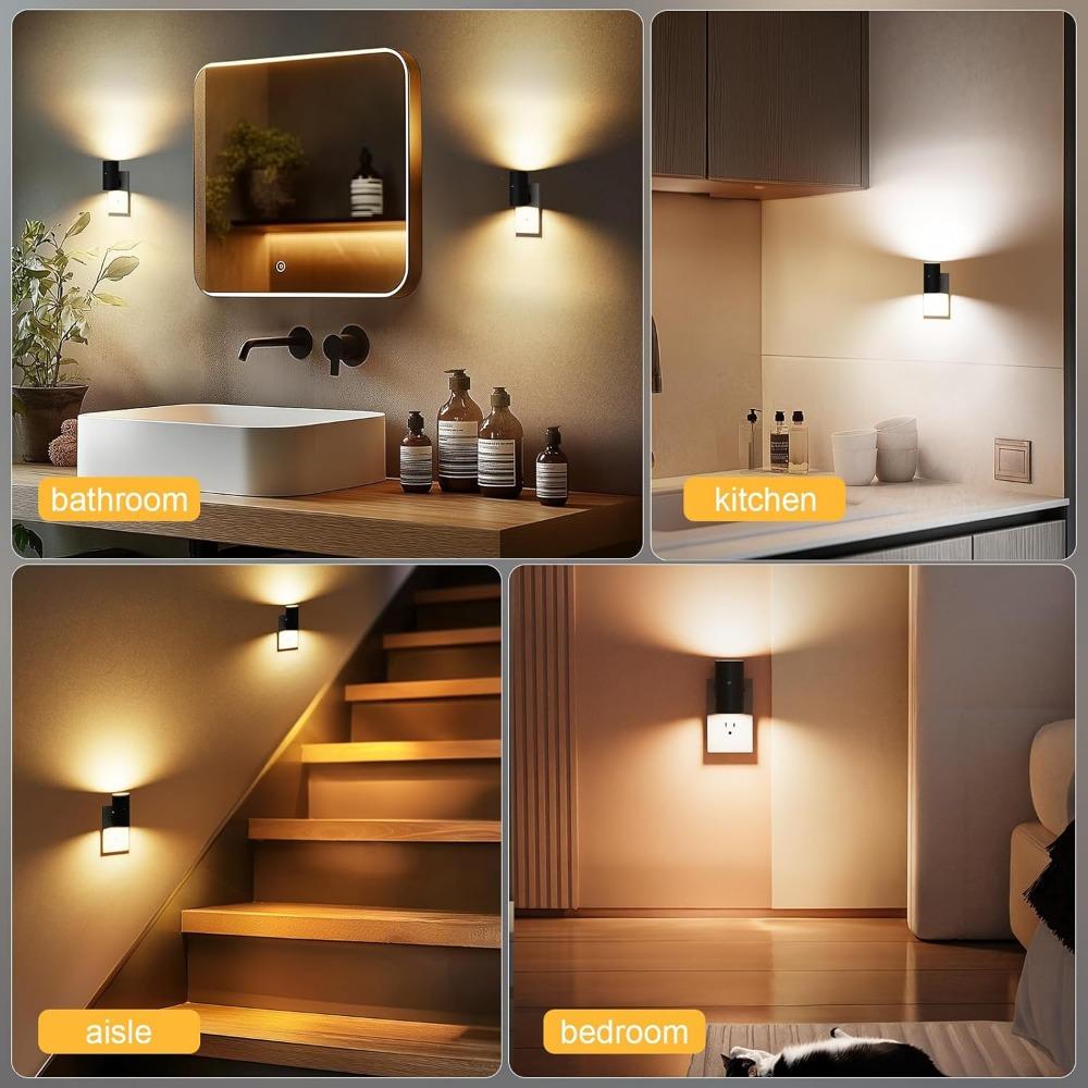 Night Lights Plug Into Wall Dimmable LED Nightlight with Light Sensor Adjustable Brightness for Hallway Bedroom
