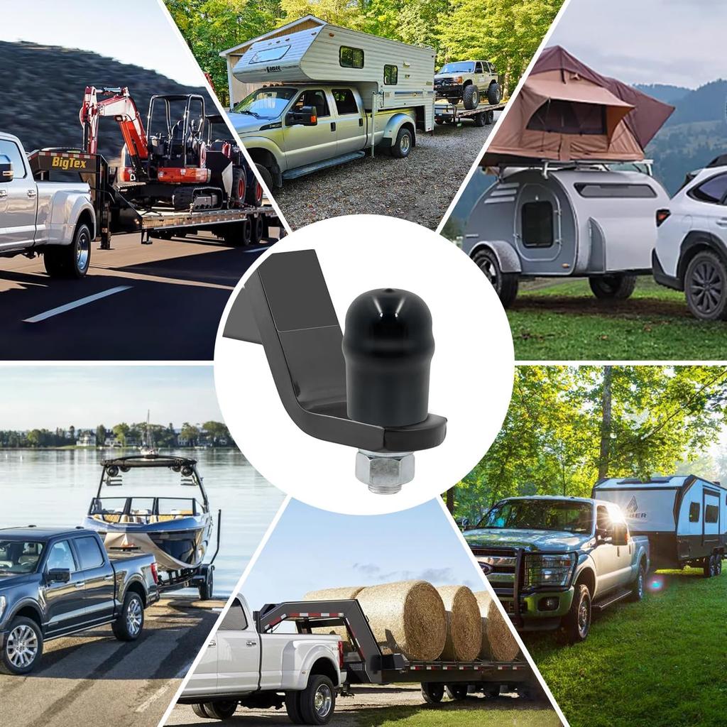 21811 Trailer Hitch Ball Cover, 2-5/16 Inch Black Rubber Hitch Ball Protector Cap, Heavy Duty Waterproof Dustproof Tow Ball Cover for RV, Trailer,