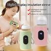 1/2pcsThermostatic Bottle Insulation Cover for Outdoor Use Portable Milk Heating and Warming Cover Digital Display USB Universal