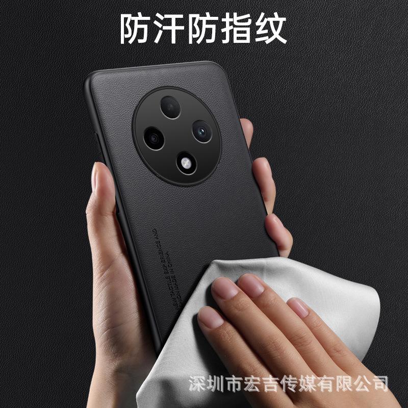 Applicable To OPPO A6S Solid Color Plain Leather Mobile Phone Case A5PRO Business Leather Pattern All-inclusive A80 Ultra-thin Anti-drop Case