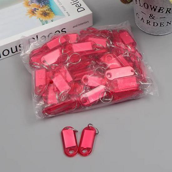 Colored Transparent Plastic Key Tag with Writable Number Label for Classification