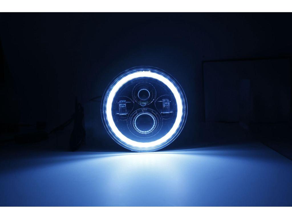 Wrangler 7" RGB Angel Eye Headlight Assembly with Remote Control - Energy Efficient