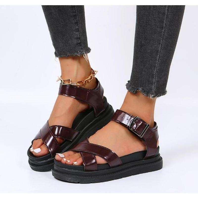 Women Summer Beach Sandals Sexy Plus Size PU Leather Shoes Fashion Comfortable Casual Non-Slip Platform Sandals