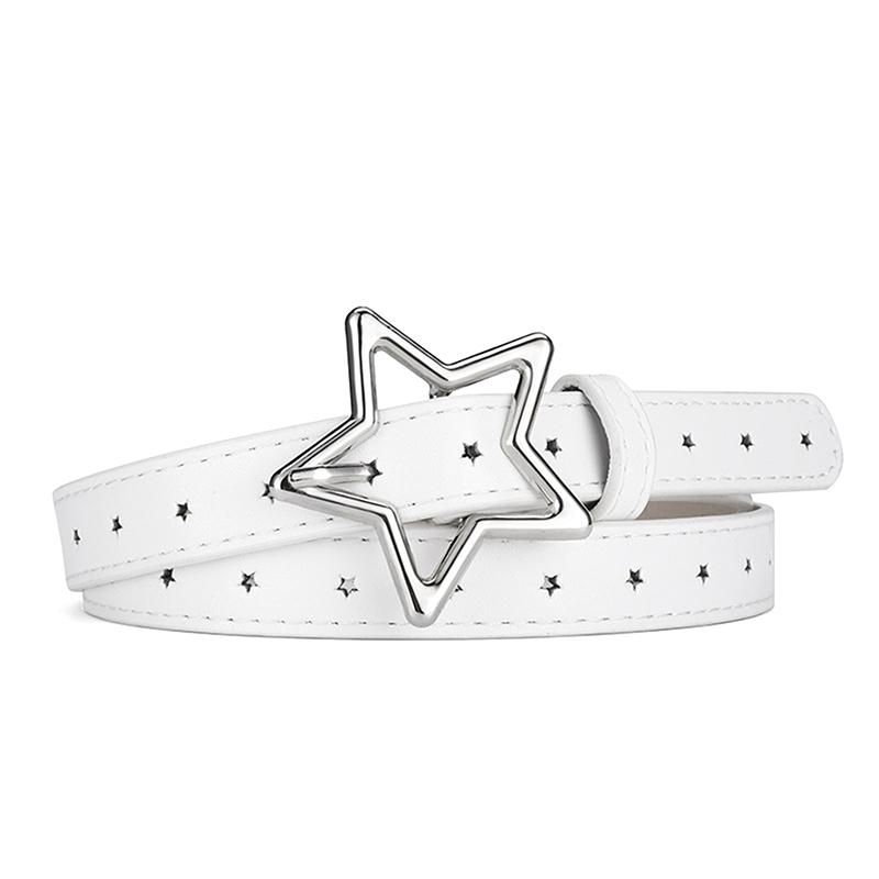Pu Leather Pentagram Buckle Waistband Elegant Waistbands For Women Girls Sweet Dress Pants Decoration Waist Belt