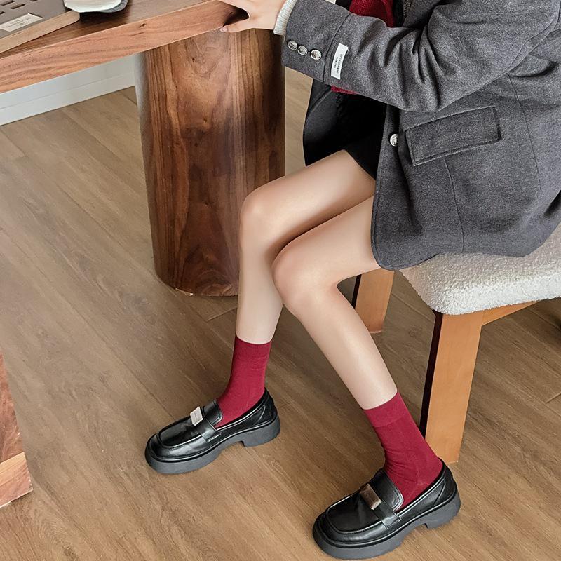 Ankola 2024 Autumn Japanese Women's Striped Combed Cotton Mid-Tube Boneless Stacked Socks