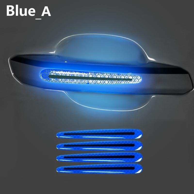 4PCS Car Door Reflective 3D Universal Decal Tape Open Stickers Warning Mark Night Driving Safety Lighting Luminous Decor Auto Door Stickers