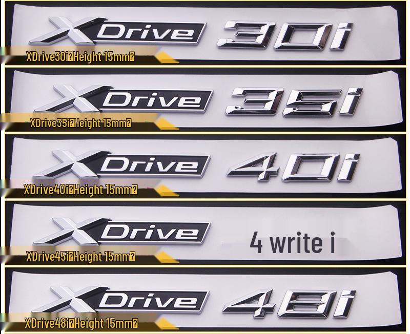 Compatibel met BMW X1, X3, X5, X6 xDrive Modellen: 20i, 28i, 30i, 35i, 40i - Logo op Spatbord Zijkant en Achterkant.