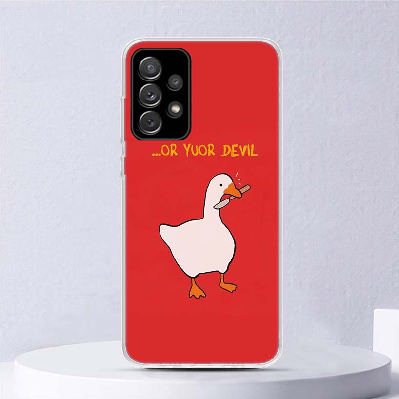 Cartoon Cute Goose Game Soft Case For Samsung Galaxy A51 A71 A50 A70 A21S Phone Cover A30 A20E A10 A31 A41 A6 A7 A8 A9 Shell Coq