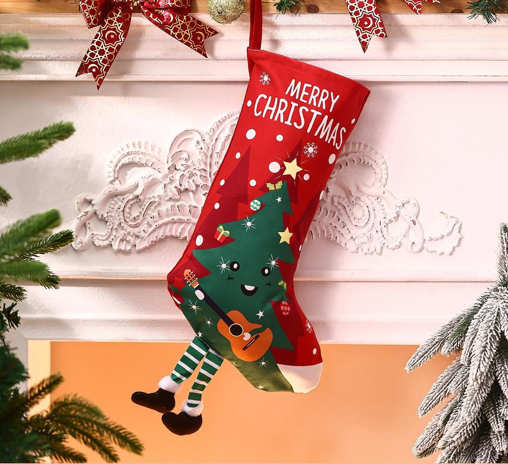 Christmas decorations household fireplace atmosphere pendant cartoon socks gift bag children's candy pendant