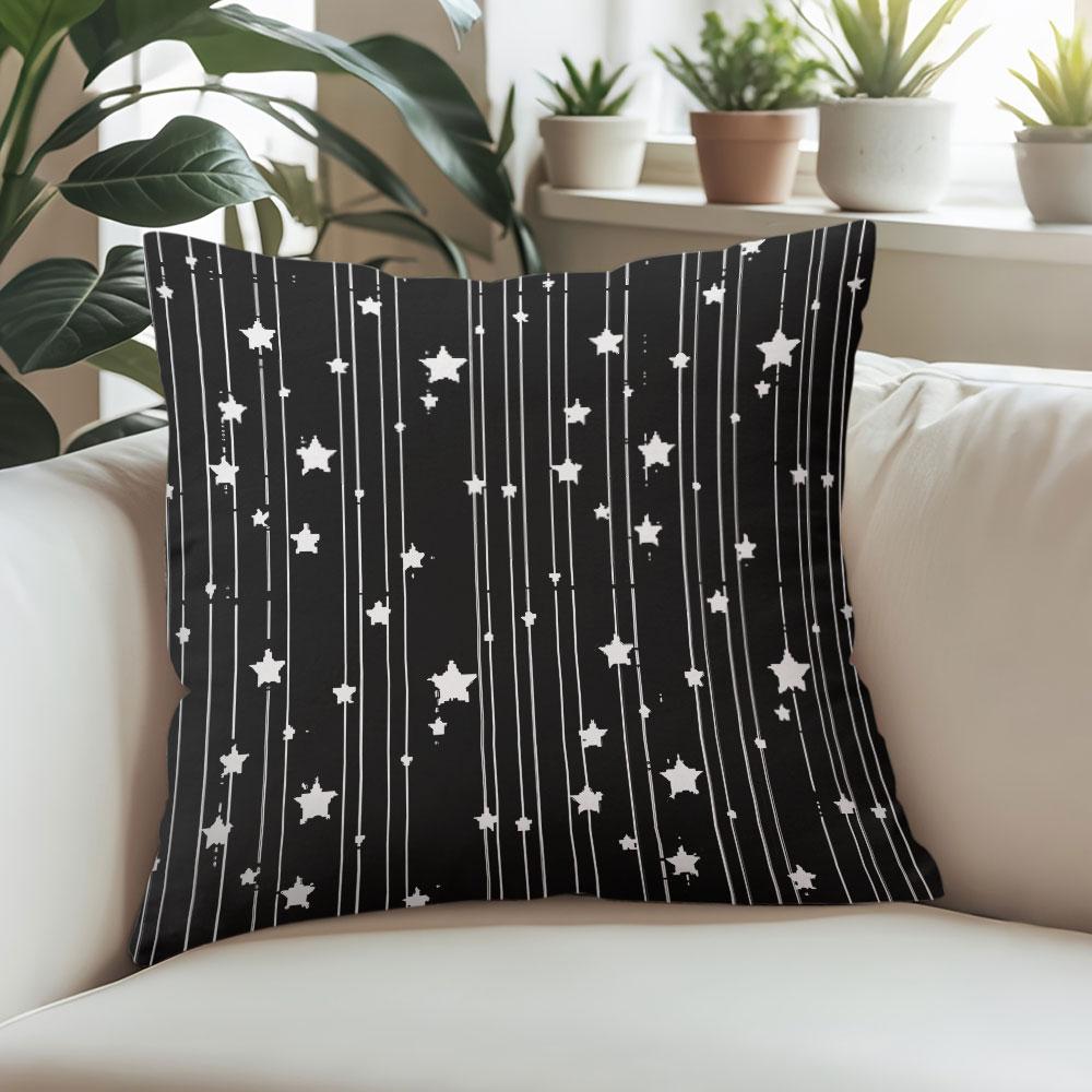 Starfall Stripe Square Jacquard Pillow Cover for Sofa Office Waist Cushion Cover Home Decorative Pillowcase