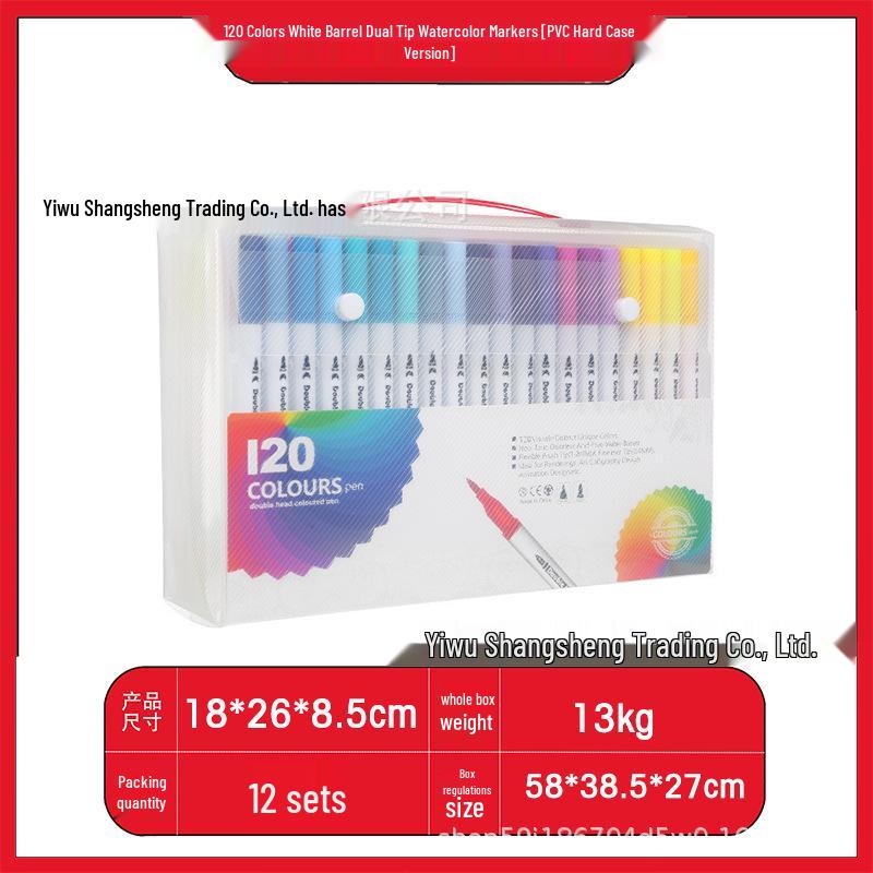 Watercolor Doubleended Pen 120color Set Soft Tip Washable Ecofriendly For Childrens Art And Student Use