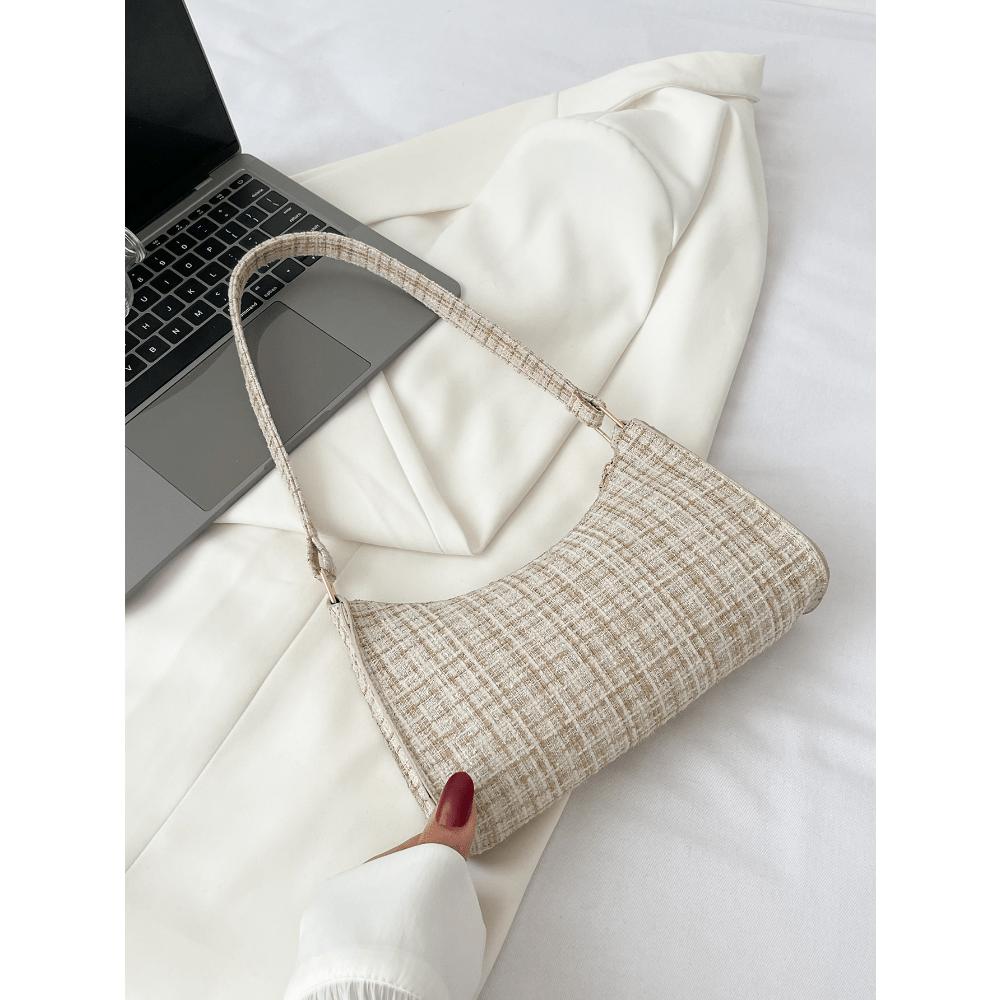 Colorblock Plaid Pattern Bag Handbag, Shoulder Bag Minimalist, Casual Lightweight, Portable