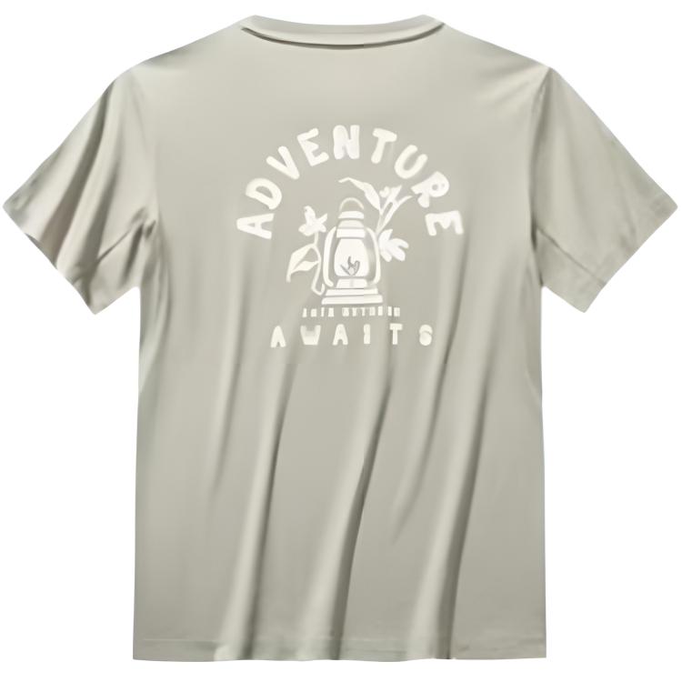 Anta Outdoor Series Sports Casual Simple Solid Color Round Neck Pullover Short Sleeve T-Shirt Women T-Shirt Floating-Gray 162526105-2