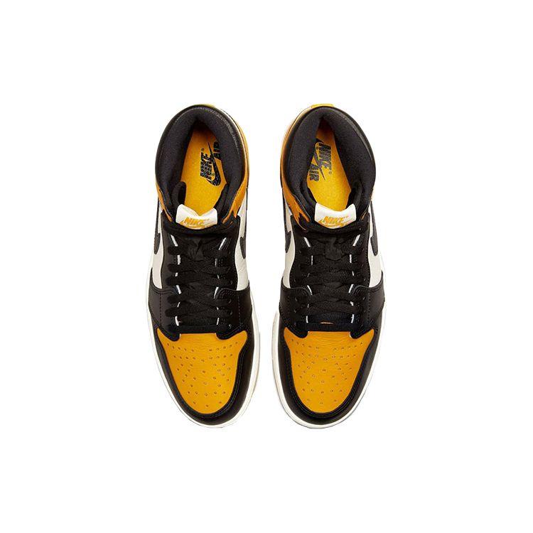 Air Jordan 1 Retro High OG Yellow Toe Unisex-Sneaker Taxi Schwarz Sail 555088-711