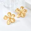 Matte Flower Retro Earrings For Women, Exaggerated Design Earrings, Fashionable And Versatile Earrings With Personality
