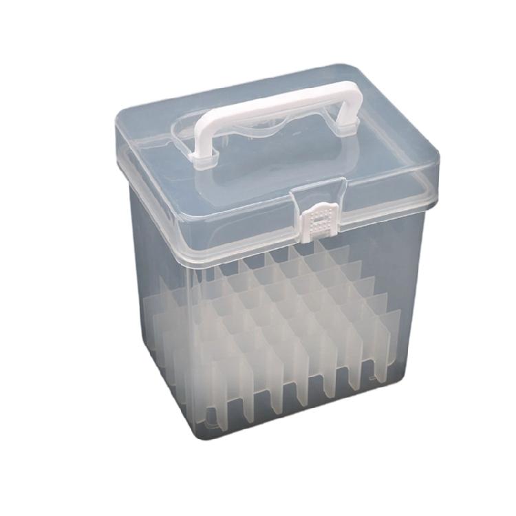Portable Plastic Art Supply Organiser with Handle Multi Compartment Marker Storage Box For Neat Desktop Arrangement