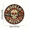 Metall Wandposter Rundes Totenkopfschild für Bar Zuhause Pub Wasserdicht Outdoor Dekoration