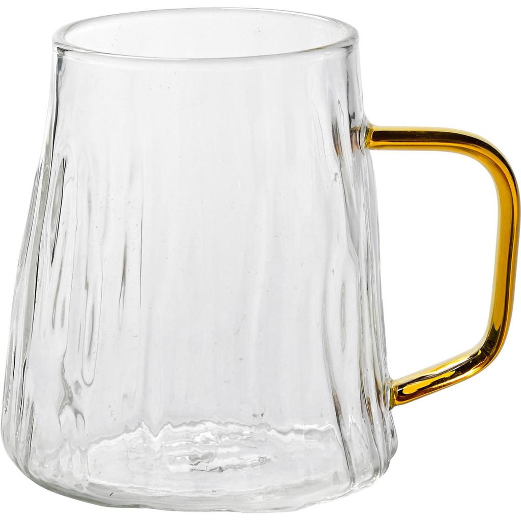 Heat-Resistant Hammered Glass Mug with Handle for Milk, Coffee, and Flower Tea