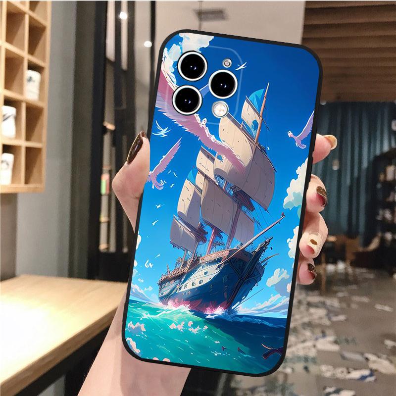 Husa telefon cu barca cu vele pentru iPhone Samsung Galaxy Redmi Xiaomi Oppo OnePlus Note SA 7 8 9 10 11 12 13 14 20 21 22 23 53 54 Pro Max Plus Ultra