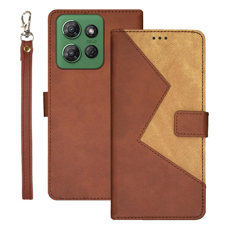 IDEWEI For Motorola Moto G Power (2025) Case Card Slots Splicing Color Leather Phone Cover
