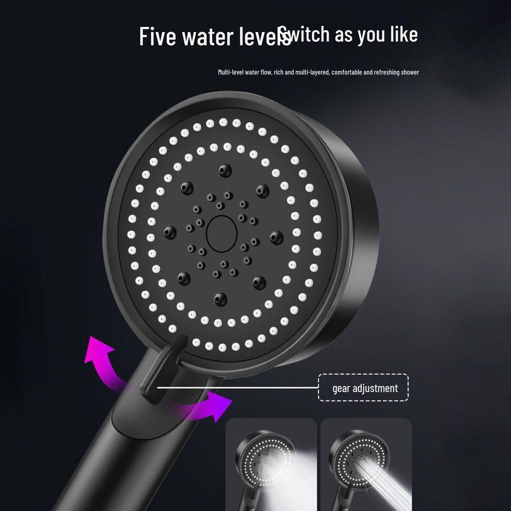 Black Warrior Pressurized 5-Speed Shower Head