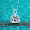 Elegant Geometric Moissanite Pendant Necklace Women Sterling Cubic Zirconia Options Minimalist Luxury Choker