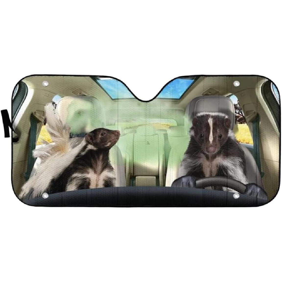 

Windshield Sun Shade Stinky Skunks Car Windshield Sun Shade Retractable Keep Your Vehicle Cool and Damage Free Easy to Use for Most Sedans SUV Truck 51 x 28