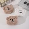 Bolsa de Moedas com Zíper de Urso Fofo de Desenho Animado Bolsa de Maquiagem Durável Bolsa de Fone de Ouvido Portátil de Pelúcia Bolsa de Maquiagem para Meninas Carteira Pequena Kawaii