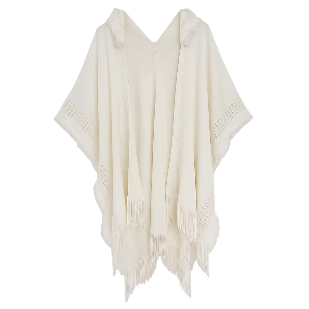 Crochet Top Knitted Hoodie Shawl Wrap Evening Capes Elegant Women Cloak Travel