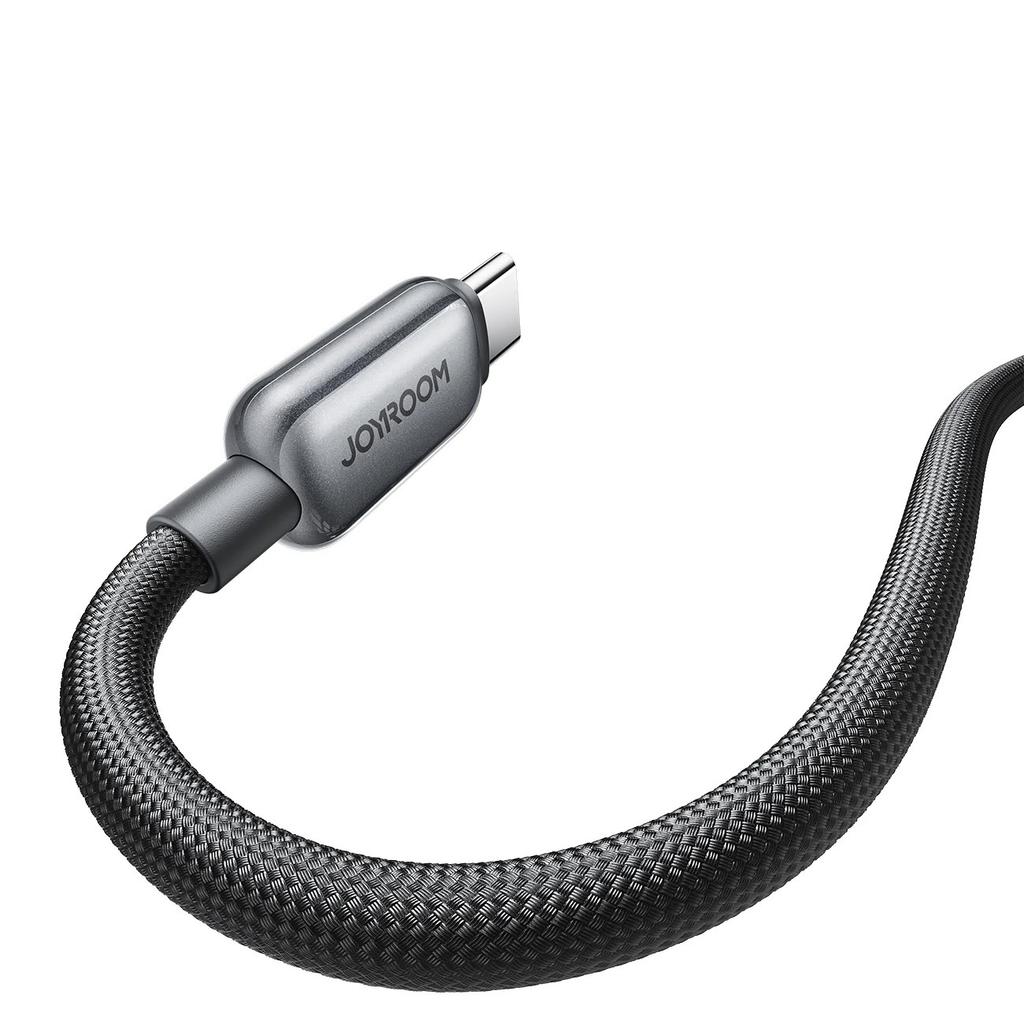 Kabel przewód w oplocie USB-C 100W 1.2m - czarny