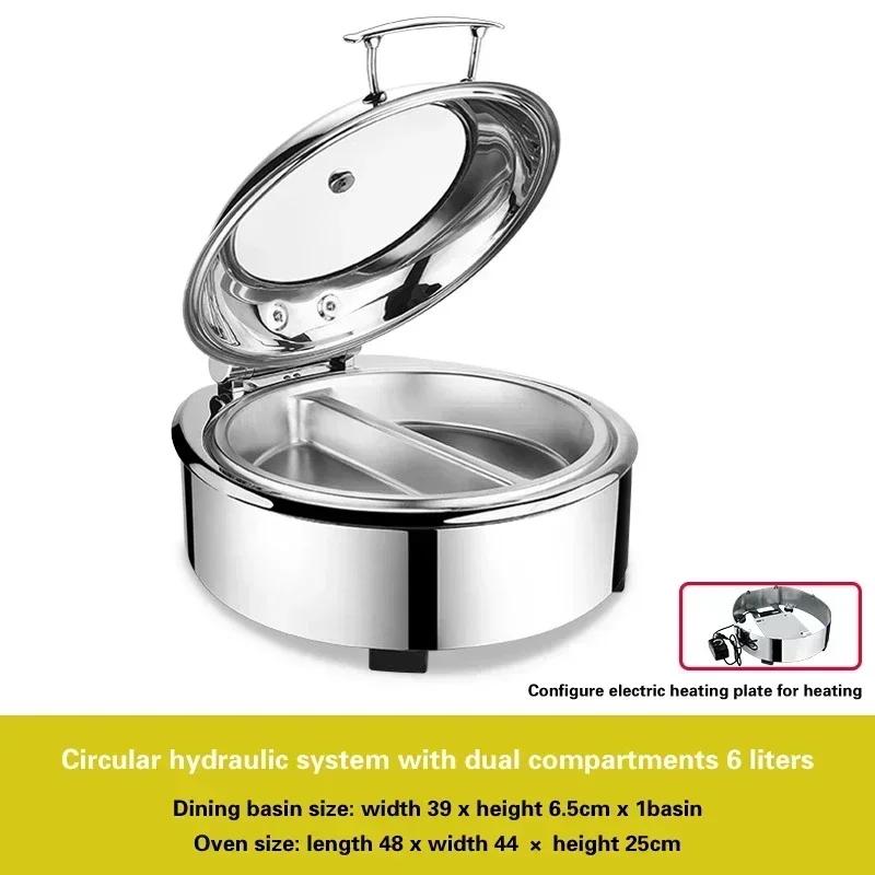 Electric heating insulation furnace Hotel breakfast stove Square Buffet Furnace tableware Stainless steel hydraulic buffet stove