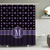 Purple Flower Shower Curtain With A Custom Letter Monogram For Home Bathroom Decor Black And Purple Floral Pattern