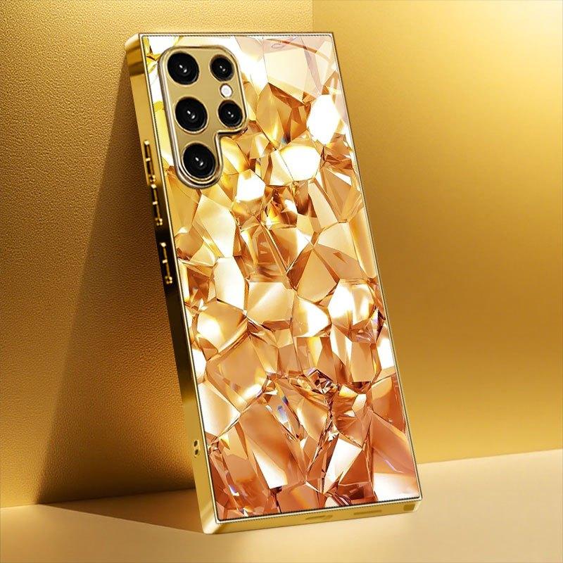 Fashion Atmosphere Simplicity High-end Electroplating Glass PhoneCase for Samsung Galaxy S26 S25 S24 S23 S22 S21 FE Ultra Plus