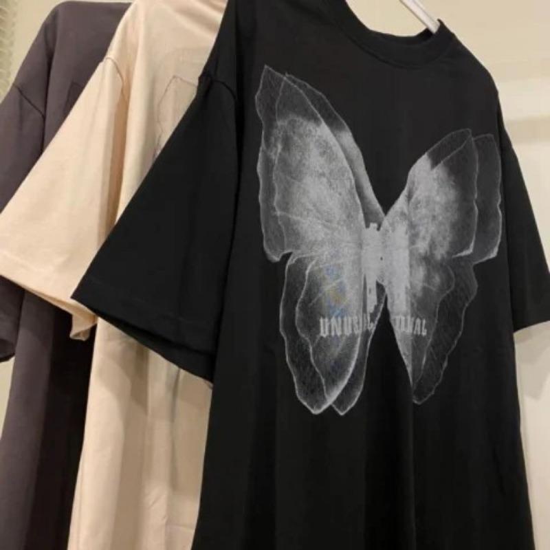 T-shirt Western Style Butterfly Print Loose Short-sleeved Summer Temperament Top Women's Clothing