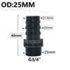 8/16/20/25/32mm Garden PE Tube Connector 1/2 3/4 1" Thread Hose Elbow Barb Coupler Fitting Farm Irrigation PE Pipe Joint