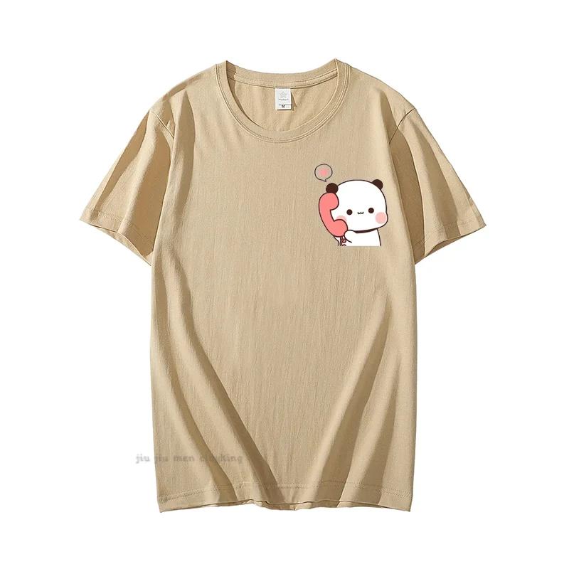 Dudu volá svému Bubu Tričko Ženy Muži Pár Vtipná trička Roztomilý Panda Medvěd bavlněná trička Léto Pánské T Oblečení