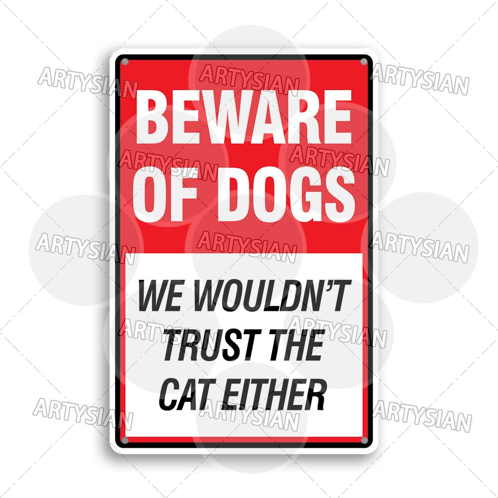 Beware of Dog Warning Metal Sign No Dogs Allowed Do Not Leave Dog Pet safety Dog Friendly Café Guide Dods Welcome Plaque