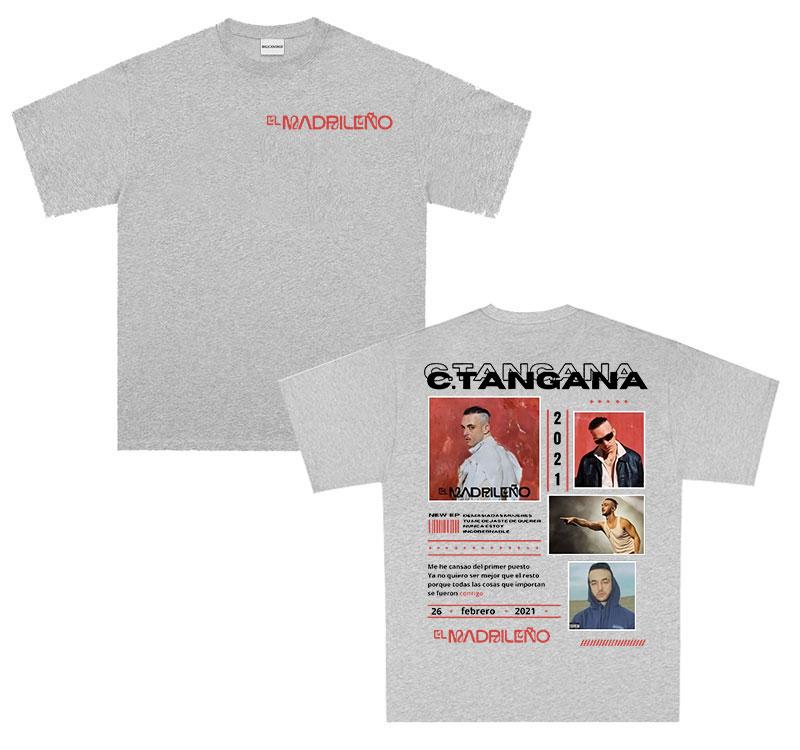 Rapper C TANGANA Album T Shirts Unisex Women ONeck Hip Hop Punk Gothic Short Sleeve Tshirt Cozy High Quality 100 Cotton Tshirts