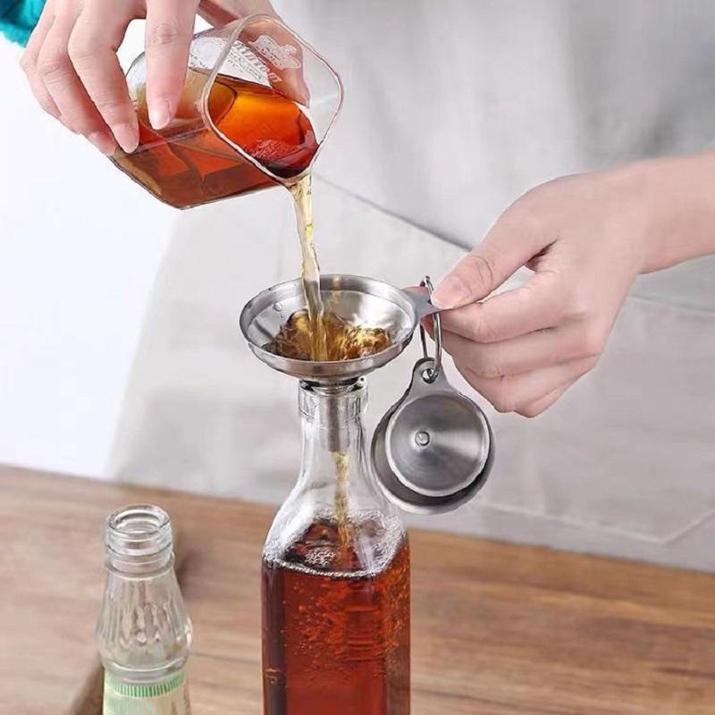 3/5 Pcs Stainless Steel Kitchen Funnels Set Food Grade Metal Funnels for Filling Bottles Small Funnels for Essential Oil Spices